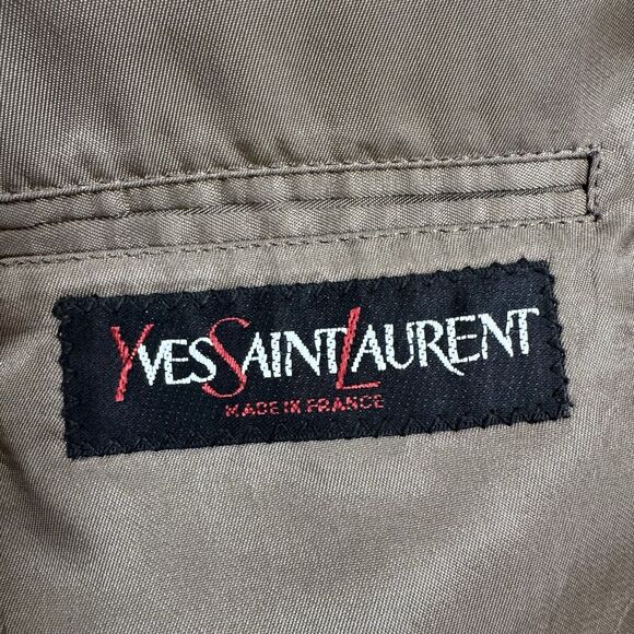 Vintage Yves Saint Laurent Wool Tweed Blazer Jacket Sport Coat YSL France 40 L - Picture 9 of 11